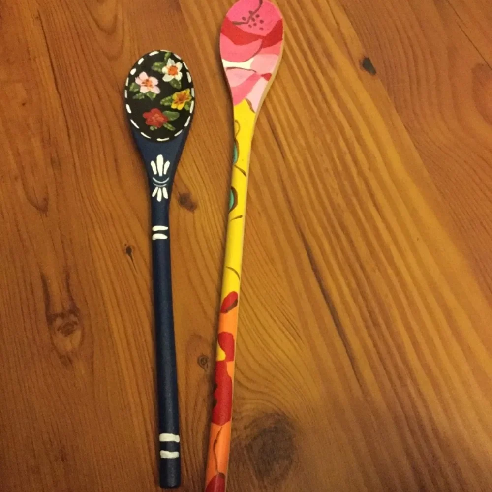 Hand painted decorative wooden spoons